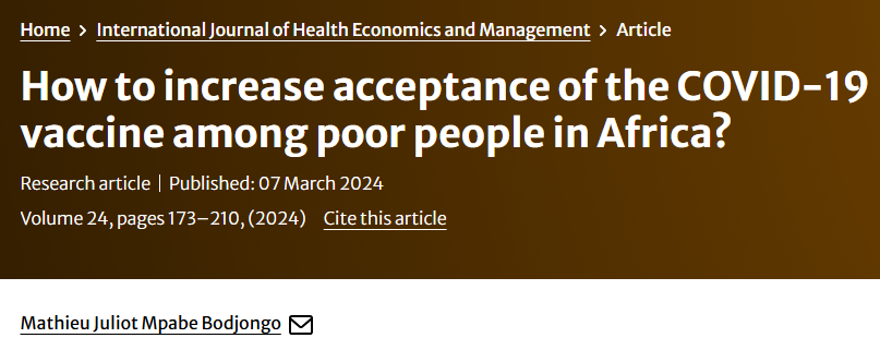 Comment améliorer l’acceptation du vaccin contre la COVID-19 parmi les populations pauvres d’Afrique ?