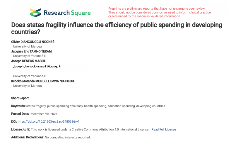 La fragilité des États influence-t-elle l’efficacité des dépenses publiques dans les pays en développement ?