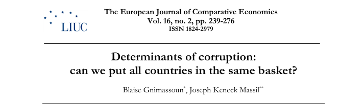 Facteurs déterminants de la corruption : peut-on mettre tous les pays dans le même panier ?