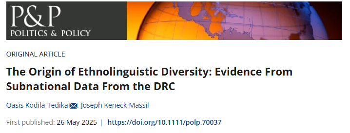 L’origine de la diversité ethnolinguistique : données issues de l’analyse infranationale Données de la RDC